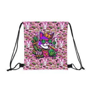 PINK CAMO KITTY Outdoor Drawstring Bag
